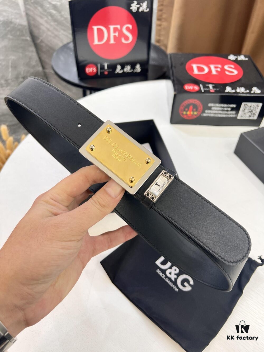 D&G Original Belt - Hong Kong Duty-Free Gift Box (NXP Tag with Authentic Website Verification, Genuine Anti-Counterfeit Chip)
