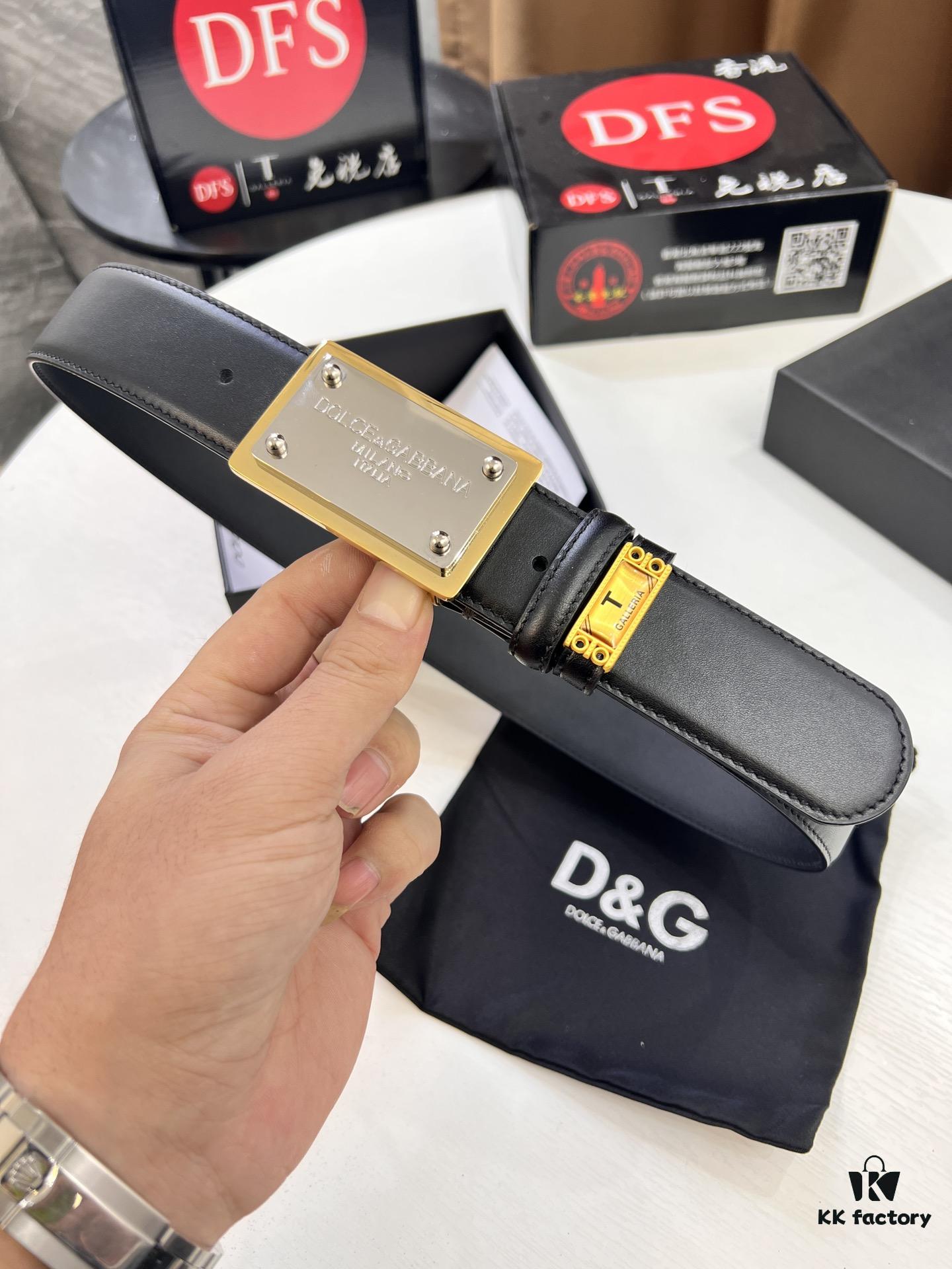 D&G Original Belt, Hong Kong Duty-Free Gift Box 🎁 (NXP Tag with Authentic Website Verification, Genuine Anti-Counterfeit Chip)