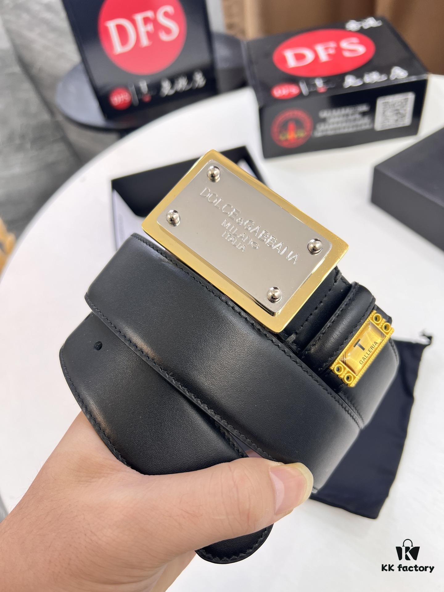 D&G Original Belt, Hong Kong Duty-Free Gift Box 🎁 (NXP Tag with Authentic Website Verification, Genuine Anti-Counterfeit Chip)