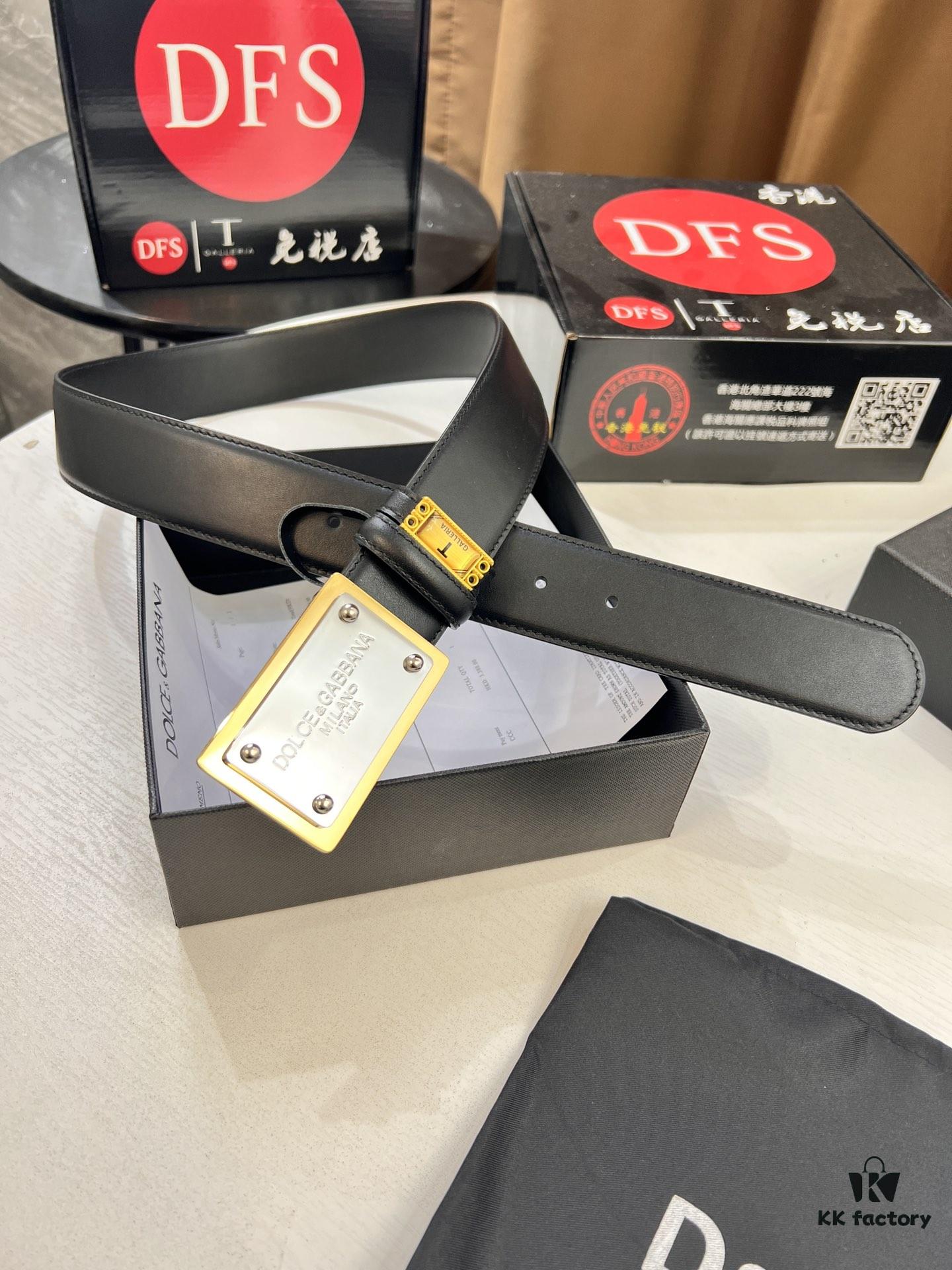 D&G Original Belt, Hong Kong Duty-Free Gift Box 🎁 (NXP Tag with Authentic Website Verification, Genuine Anti-Counterfeit Chip)