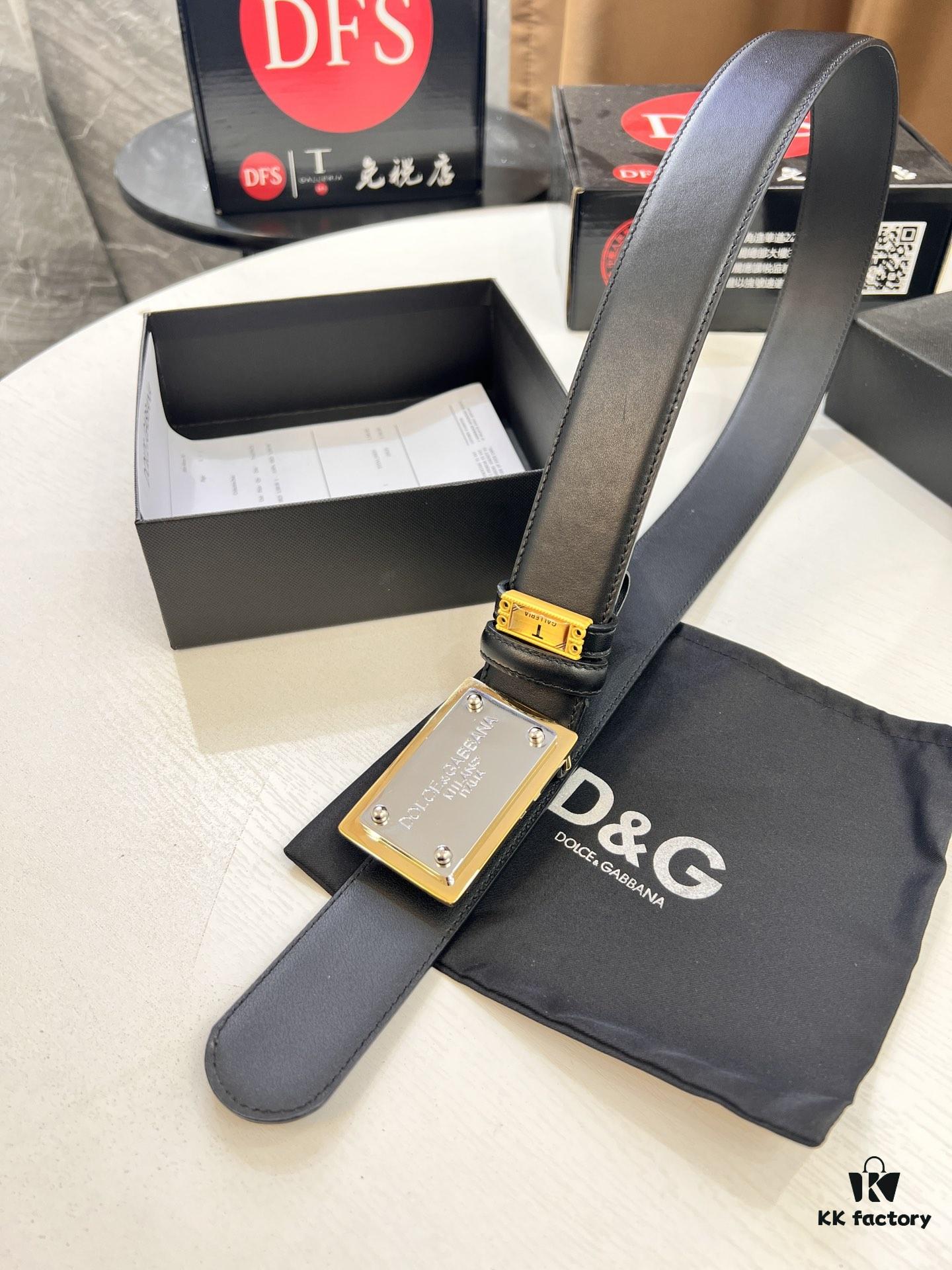 D&G Original Belt, Hong Kong Duty-Free Gift Box 🎁 (NXP Tag with Authentic Website Verification, Genuine Anti-Counterfeit Chip)