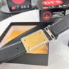D&G Original Belt Hong Kong Duty-Free Gift Box (NXP Tag with Verifiable Official Website Anti-Counterfeit Chip) Genuine Mould Stainless Steel Logo Buckle Top-Grade Belt Italian Imported Cross-Texture Crust Calfskin Fashion Runway Style 3.8cm Width