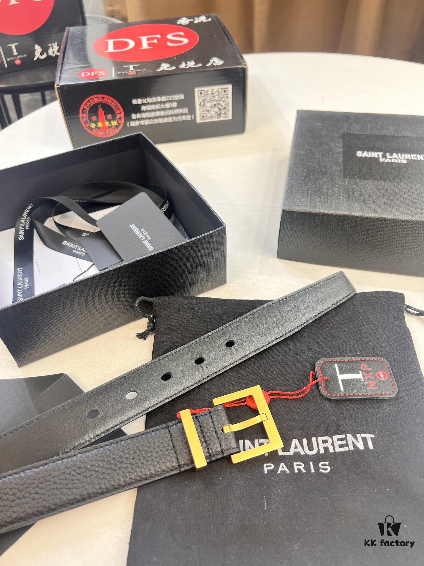 Top Women's Leather Belt, Hong Kong Duty-Free Gift Box (NXP Tag with Online Verification, Authentic Anti-Counterfeit Chip)