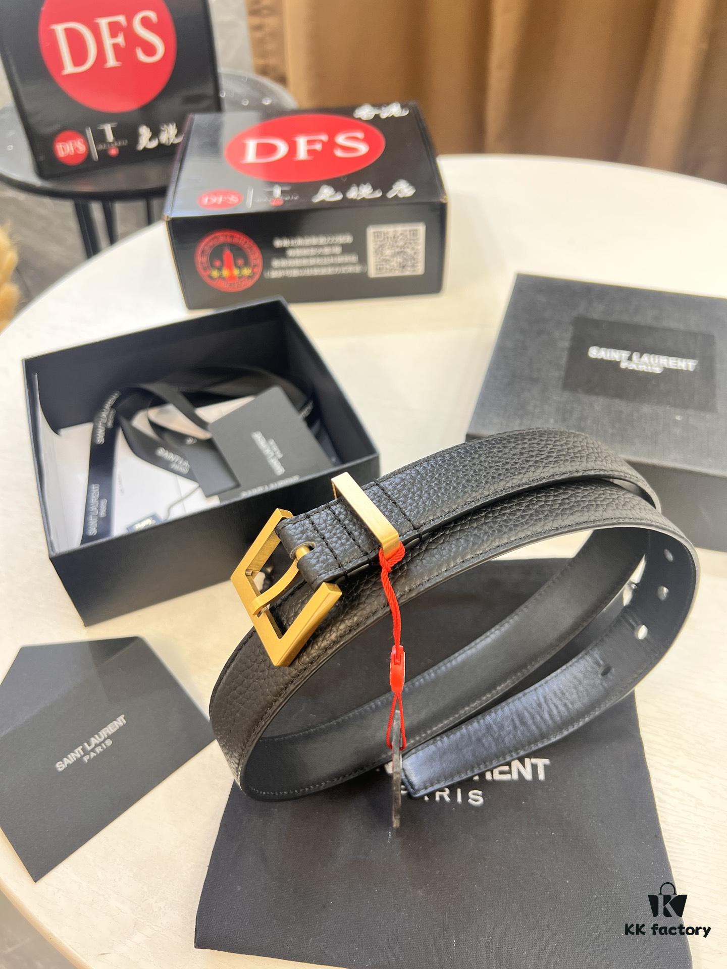 Top Women's Leather Belt, Hong Kong Duty-Free Gift Box (NXP Tag with Online Verification, Authentic Anti-Counterfeit Chip)