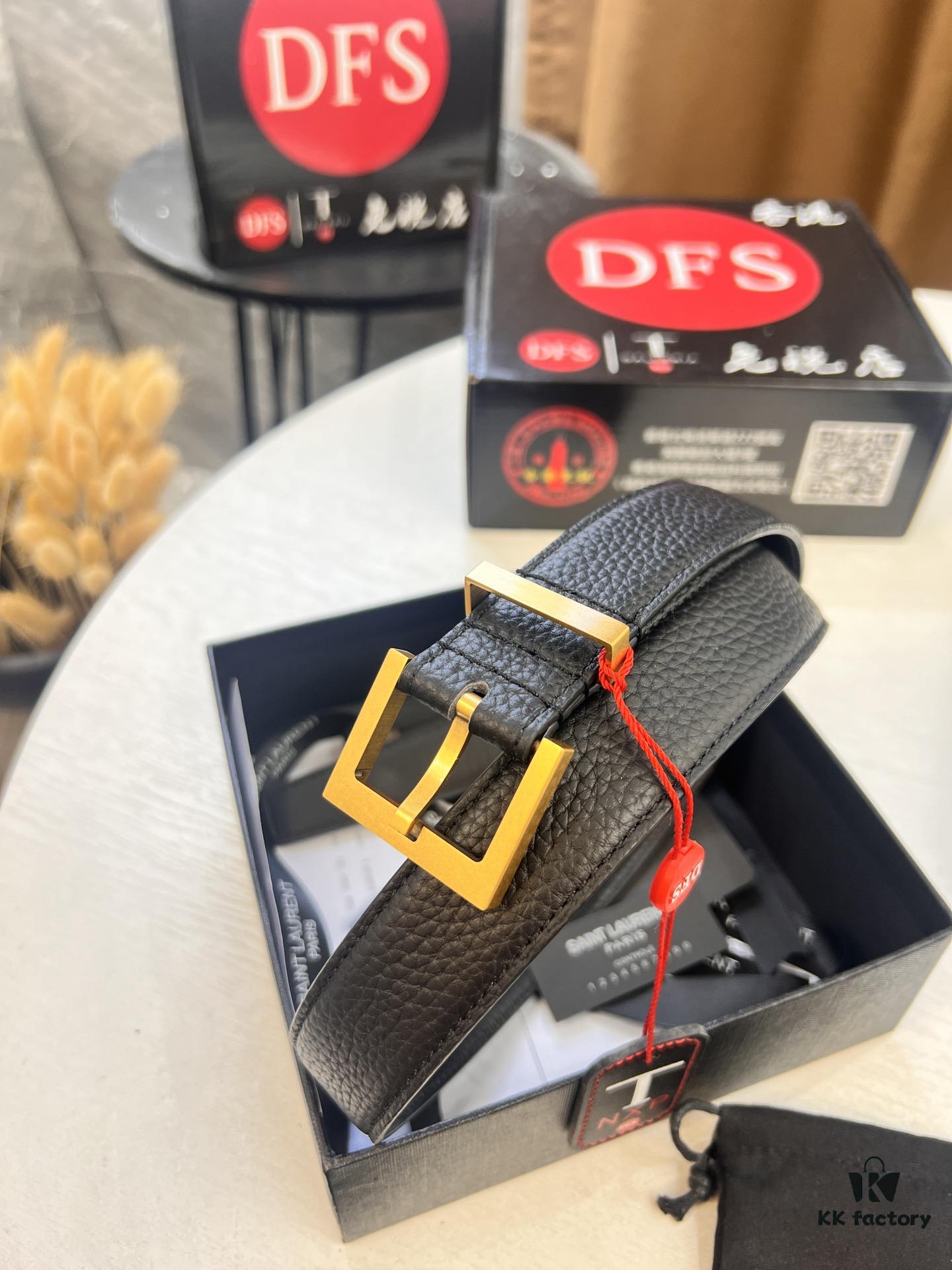 Top Women's Leather Belt, Hong Kong Duty-Free Gift Box (NXP Tag with Online Verification, Authentic Anti-Counterfeit Chip)