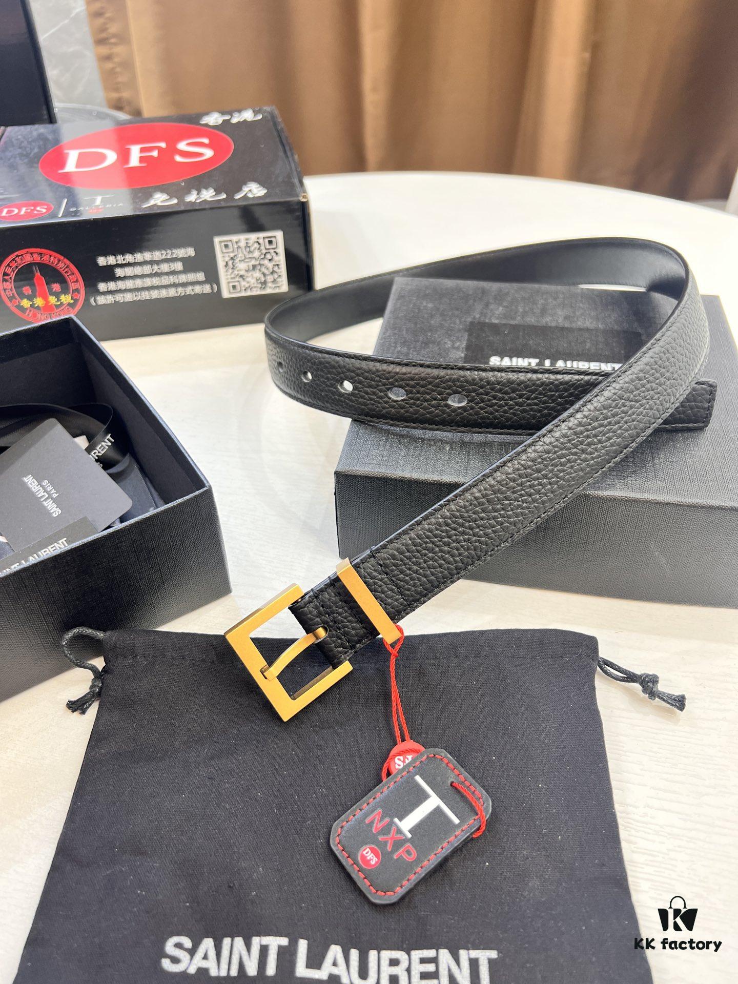 Top Women's Leather Belt, Hong Kong Duty-Free Gift Box (NXP Tag with Online Verification, Authentic Anti-Counterfeit Chip)