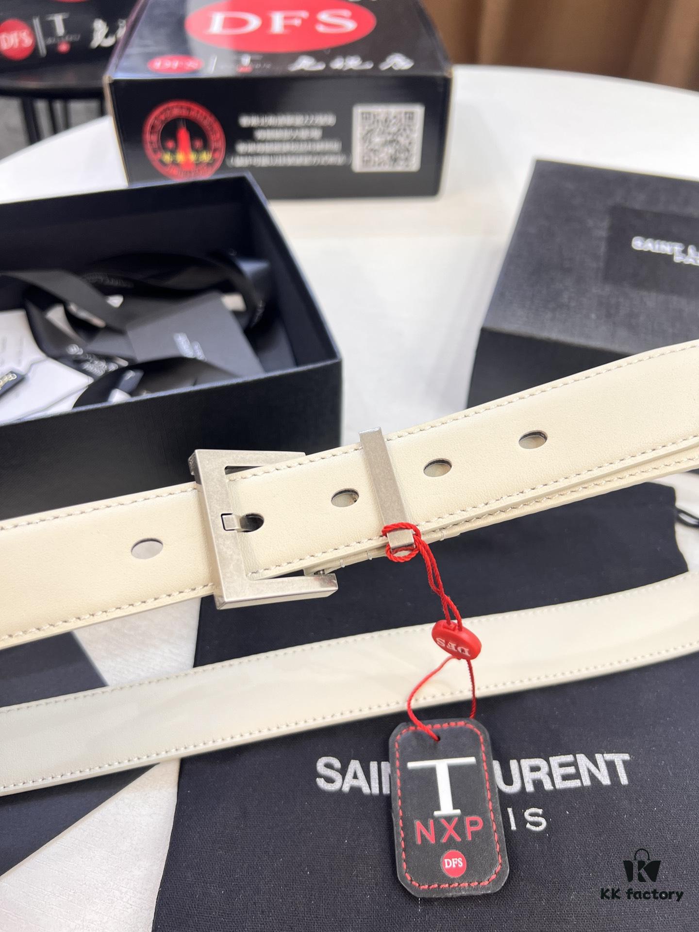 Top Women's Leather Belt, Hong Kong Duty-Free Gift Box (NXP Tag with Authenticity Chip, Official Anti-Counterfeit Verification)