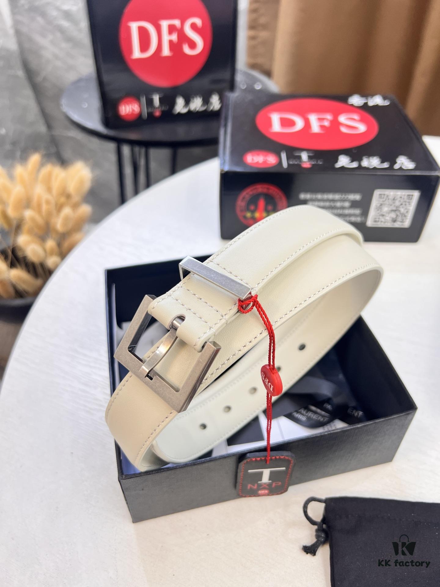 Top Women's Leather Belt, Hong Kong Duty-Free Gift Box (NXP Tag with Authenticity Chip, Official Anti-Counterfeit Verification)