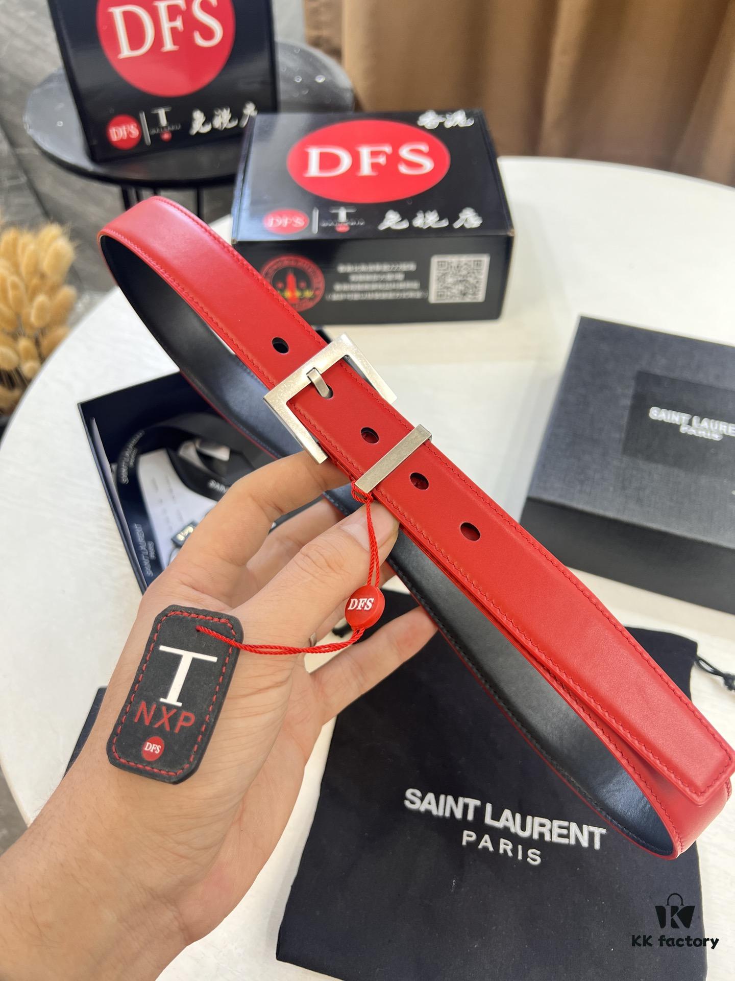 Top Women's Leather Belt, Hong Kong Duty-Free Gift Box (NXP Hangtag with Authenticity Chip, Official Anti-Counterfeit Verification)