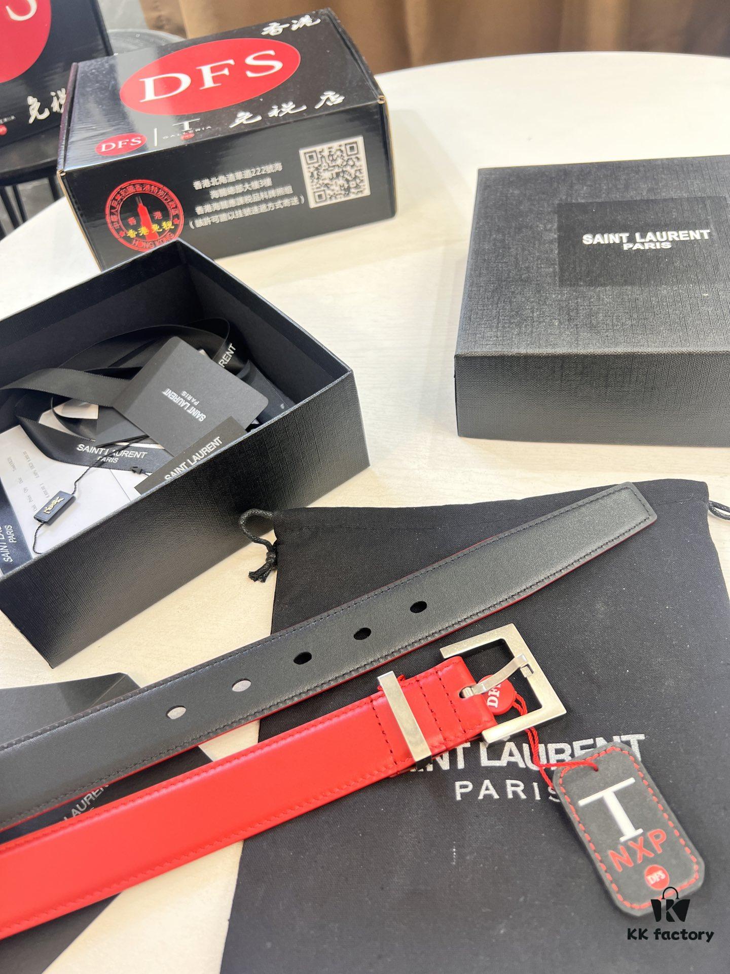 Top Women's Leather Belt, Hong Kong Duty-Free Gift Box (NXP Hangtag with Authenticity Chip, Official Anti-Counterfeit Verification)