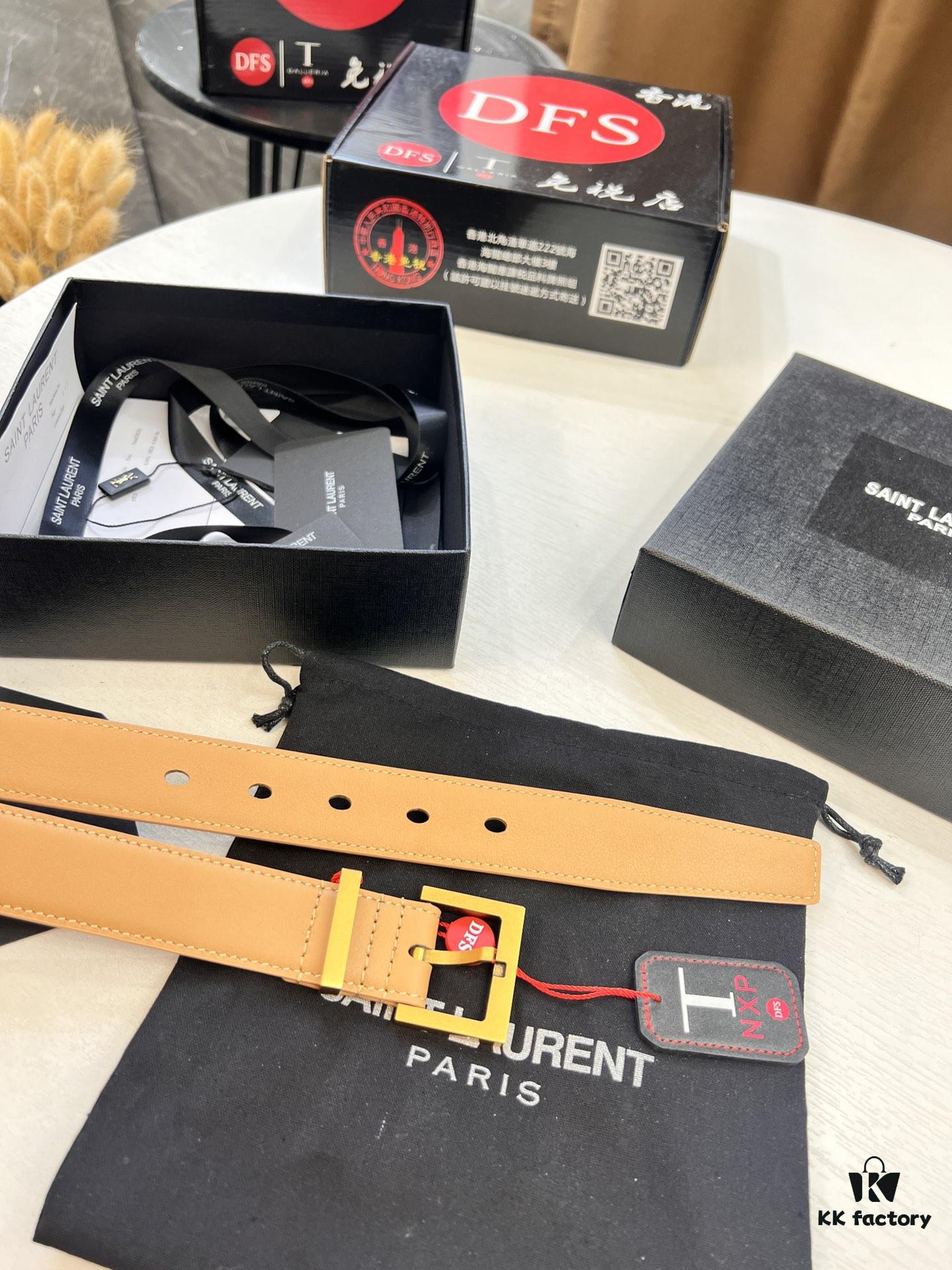 Top Women's Leather Belt, Hong Kong Duty-Free Gift Box (NXP Hangtag with Authenticity Chip, Official Anti-Counterfeit Verification)