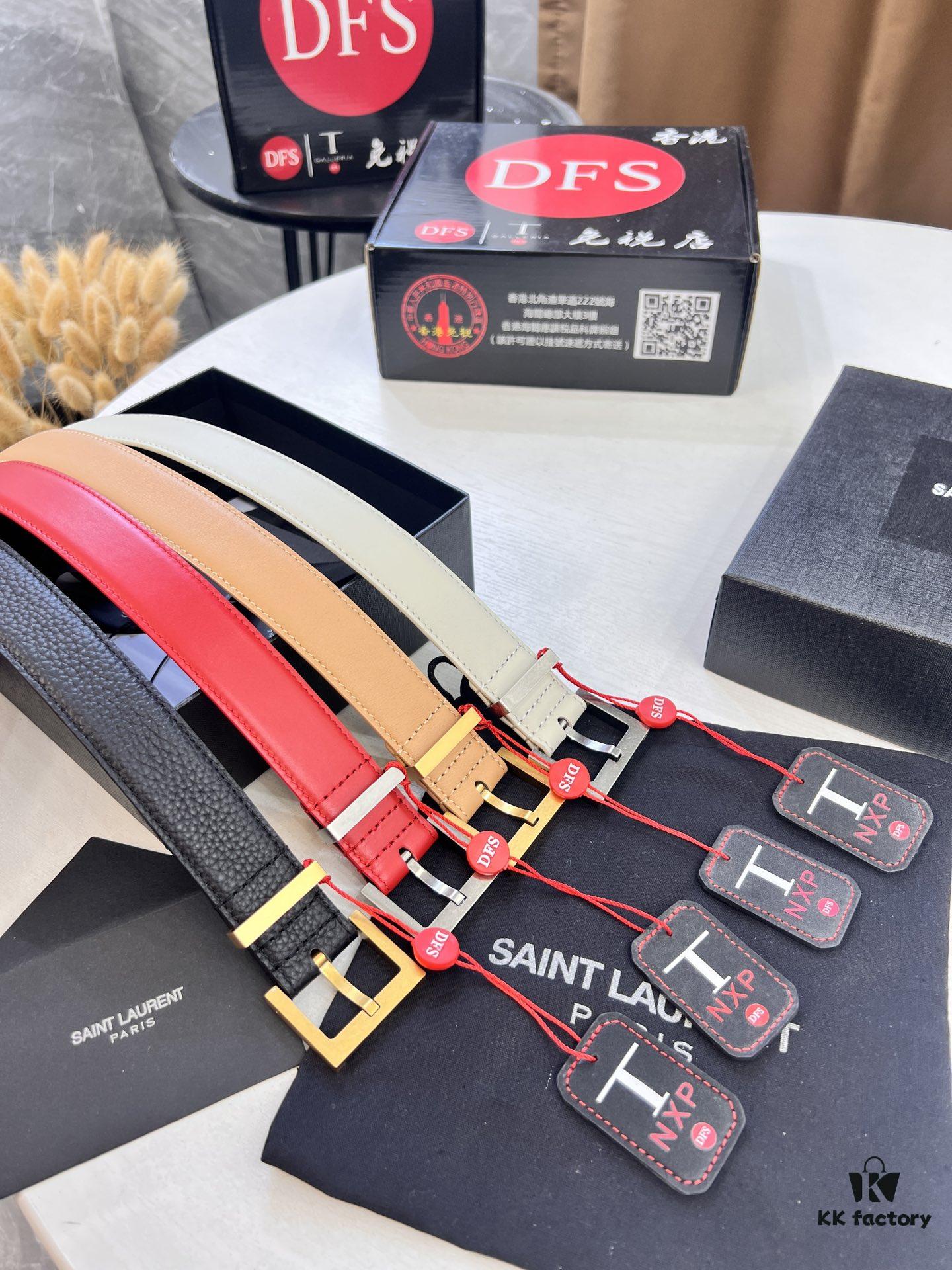 Top Women's Leather Belt, Hong Kong Duty-Free Gift Box (NXP Hangtag with Authenticity Chip, Official Anti-Counterfeit Verification)