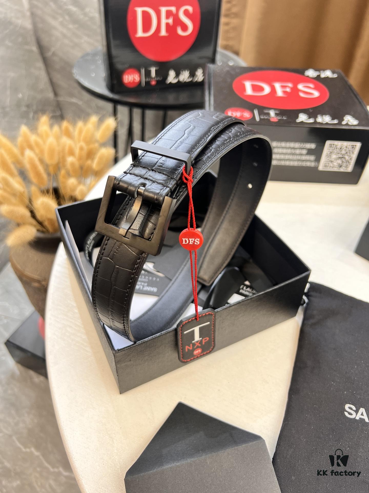 Top Women's Leather Belt, Hong Kong Duty-Free T Gift Box 🎁 (NXP Hangtag with Authenticity Chip, Official Website Verifiable)