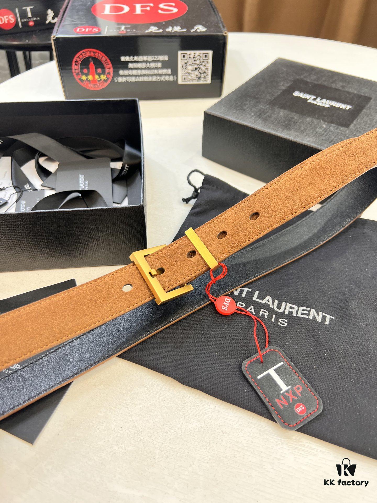 Top Women's Leather Belt, Hong Kong Duty-Free Gift Box (NXP Tag with Official Website Authentication, Genuine Anti-Counterfeit Chip)