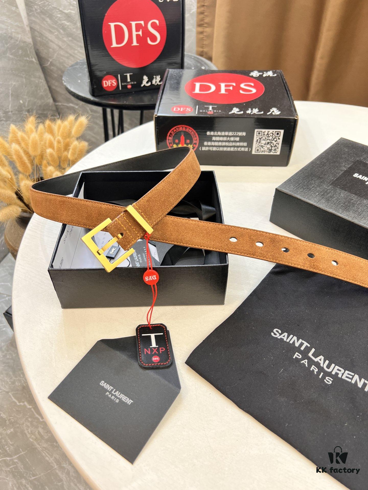 Top Women's Leather Belt, Hong Kong Duty-Free Gift Box (NXP Tag with Official Website Authentication, Genuine Anti-Counterfeit Chip)