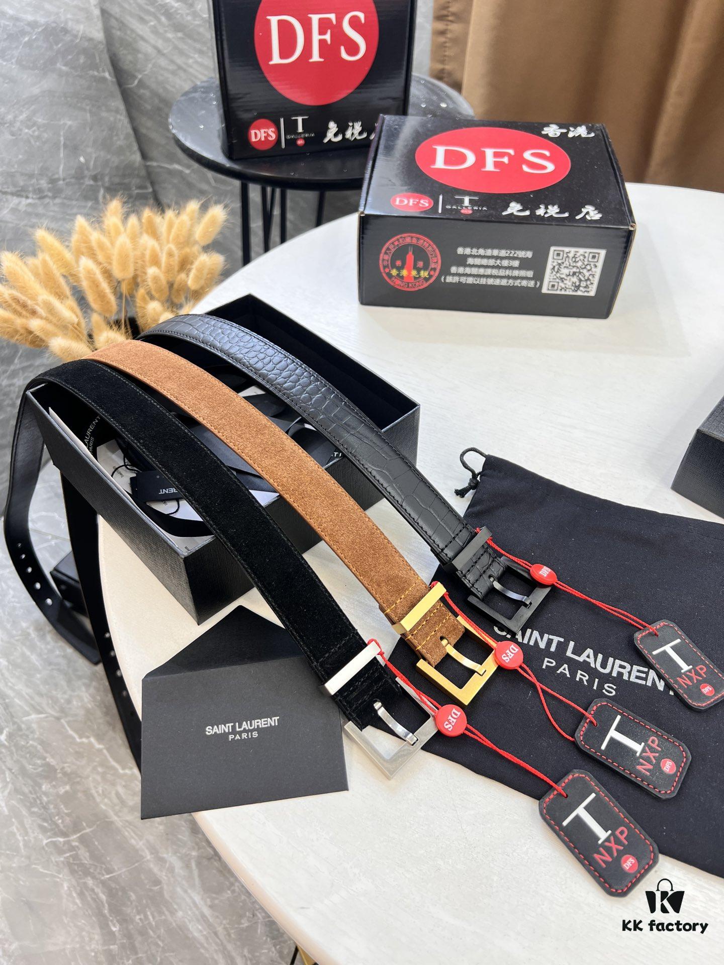 Top Women's Leather Belt, Hong Kong Duty-Free Gift Box (NXP Tag with Official Website Authentication, Genuine Anti-Counterfeit Chip)