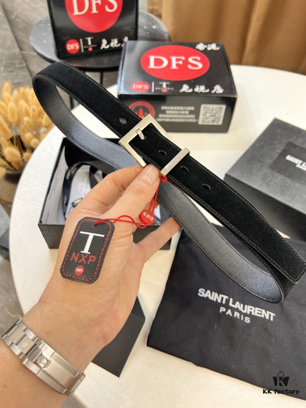 Top Women's Leather Belt, Hong Kong Duty-Free T Gift Box 🎁 (NXP Tag with Authentic Website Verification, Genuine Anti-Counterfeit Chip)