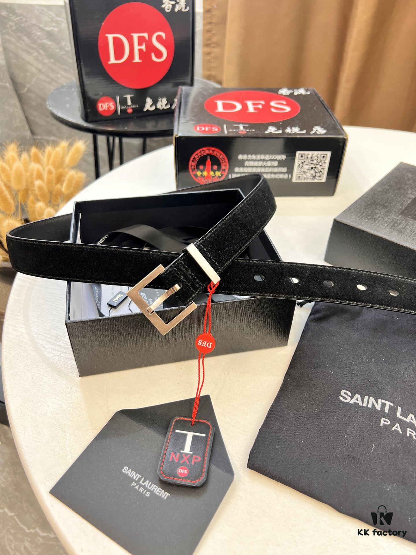 Top Women's Leather Belt, Hong Kong Duty-Free T Gift Box 🎁 (NXP Tag with Authentic Website Verification, Genuine Anti-Counterfeit Chip)