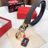 Salvatore Ferragamo Men's Belt, Genuine Full-Grain Calfskin, Reversible Design, 3.5cm Width, New Minimalist Steel Hardware, Adjustable Length