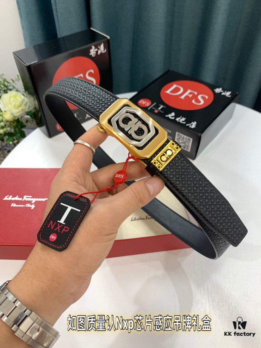 Arrival 🎺🎺 Genuine Photo, Ferragamo Automatic Series Men's Belt, ZP Molded 8-Shaped Beveled Pattern with Stainless Steel Hardware, Business Belt, Imported Small Ferragamo 8-Pattern Full-Grain Cowhide, Automatic Tooth Adjustment, Width 3.5 cm