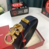 Salvatore Ferragamo Men's Belt, Genuine First-Layer Calfskin, Reversible Design, 3.5cm Width, Double-Layer Figure-Eight Steel Hardware, Adjustable Length