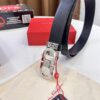 Ferragamo Men's Belt, Genuine Top-Layer Calfskin with Double-Sided Usage, 3.5cm Width, Stainless Steel '8' Buckle, Adjustable Length