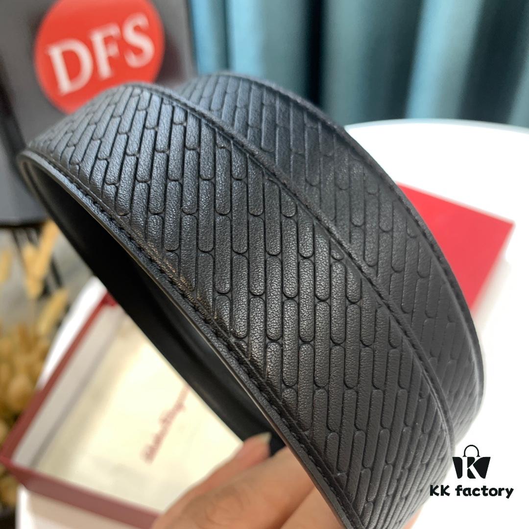 Top-Tier Salvatore Ferragamo Belt, Hong Kong Duty-Free Gift Box, Authenticity Verified by QR Code, New '8' Shaped Genuine Hardware, Double-Sided Premium Cowhide Leather