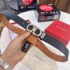 Salvatore Ferragamo Men's Belt, Genuine First-Layer Calf Leather, Dual-Sided Use, 3.5cm Width, Stainless Steel Hardware, Adjustable Length