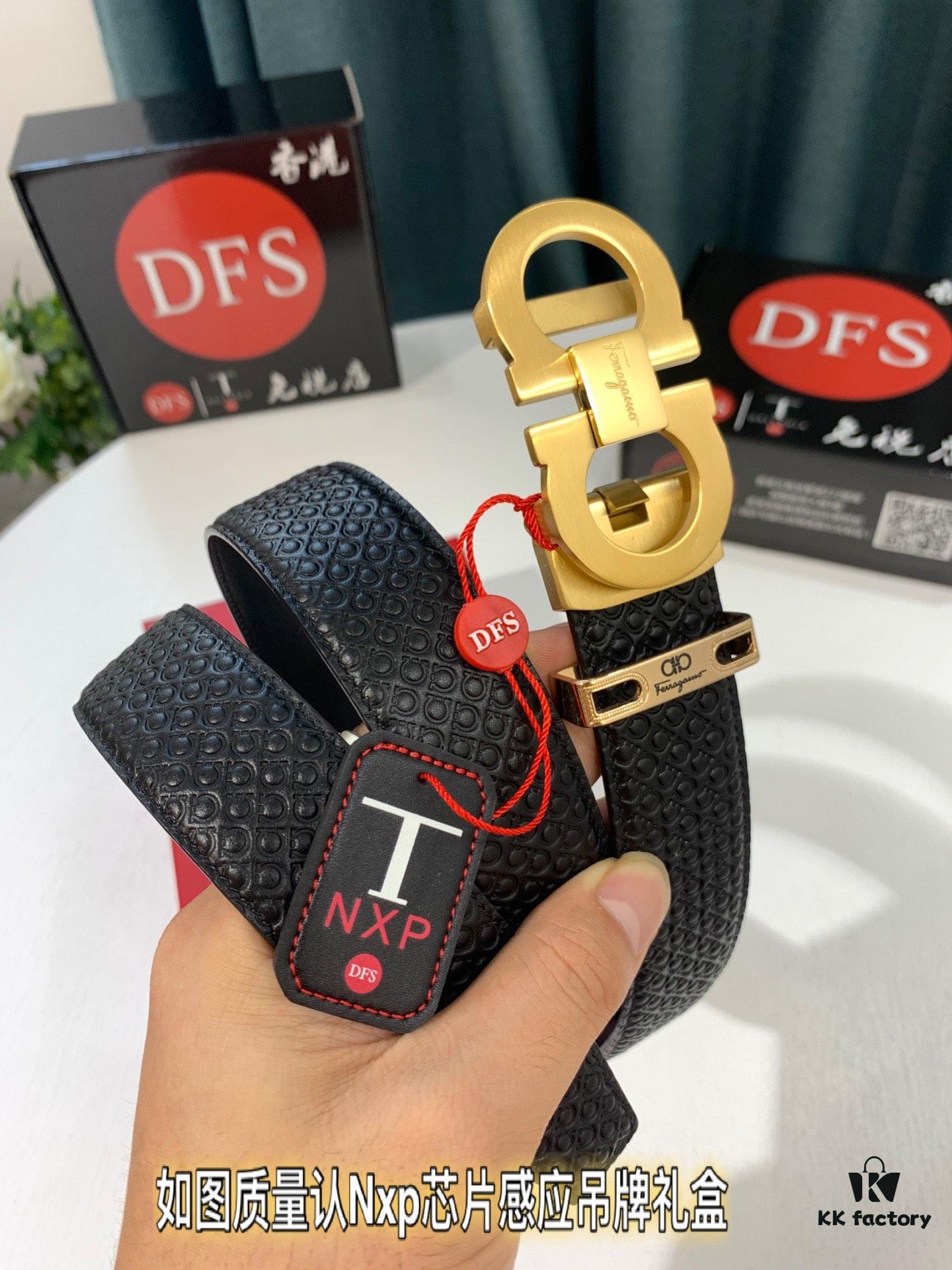 Arrival 🎺🎺 Authentic Photography, Ferragamo Automatic Series Men's Belt, ZP Mould Made, 8-Shaped Woven Inner Steel Hardware, Business Belt, Imported Top-Grade Calfskin with Ferragamo 8-Pattern Buckle, Self-Adjusting Teeth, 3.5 cm Width