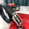 Top-Tier Salvatore Ferragamo 8-Shaped Belt, Hong Kong Duty-Free Gift Box, Authenticity Scan Certification, Genuine Logo and Steel Engraving, Imported Cowhide with Wax Thread Stitching, Adjustable Length, 3.8cm Width, NXP Chip