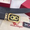 New Arrival Authentic Salvatore Ferragamo Belt, 8-Shaped Genuine Hardware, Imported Embossed Cowhide, German Manufactured, Width 3.8cm, NFC Chip NXP, Adjustable Length