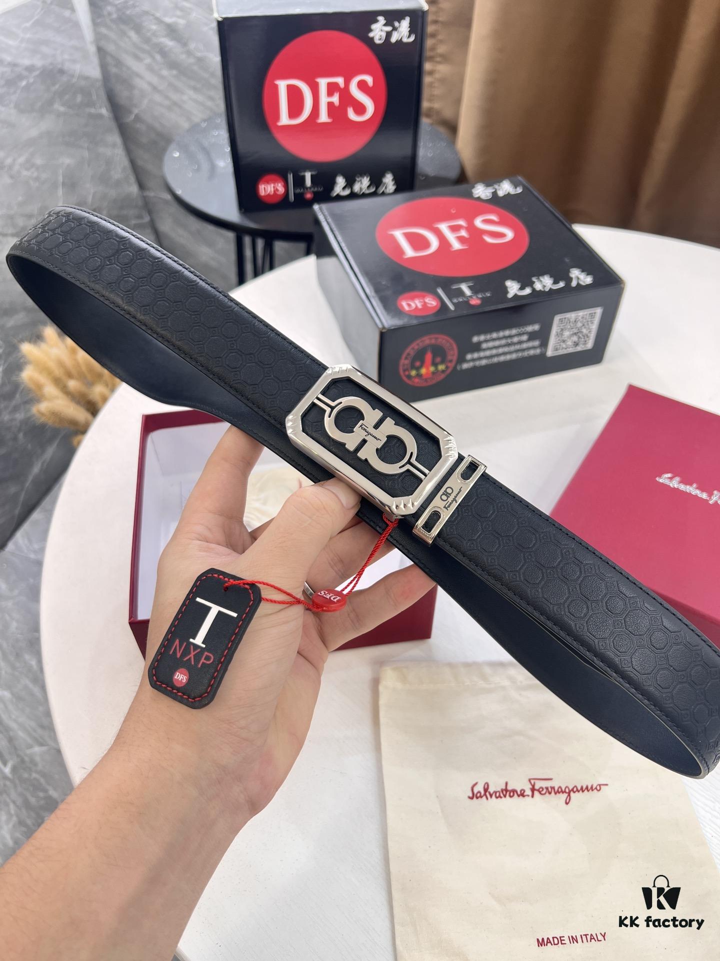 Top-Tier Belt, Hong Kong Duty-Free T Gift Box, Anti-Counterfeit QR Code Authentication, Hong Kong SAR Address, New 8-Shaped Authentic Hardware, Precision Craftsmanship, Genuine Molded Logo with Steel Stamped Tail Clip, New Hot Product 🔥 Ferragamo