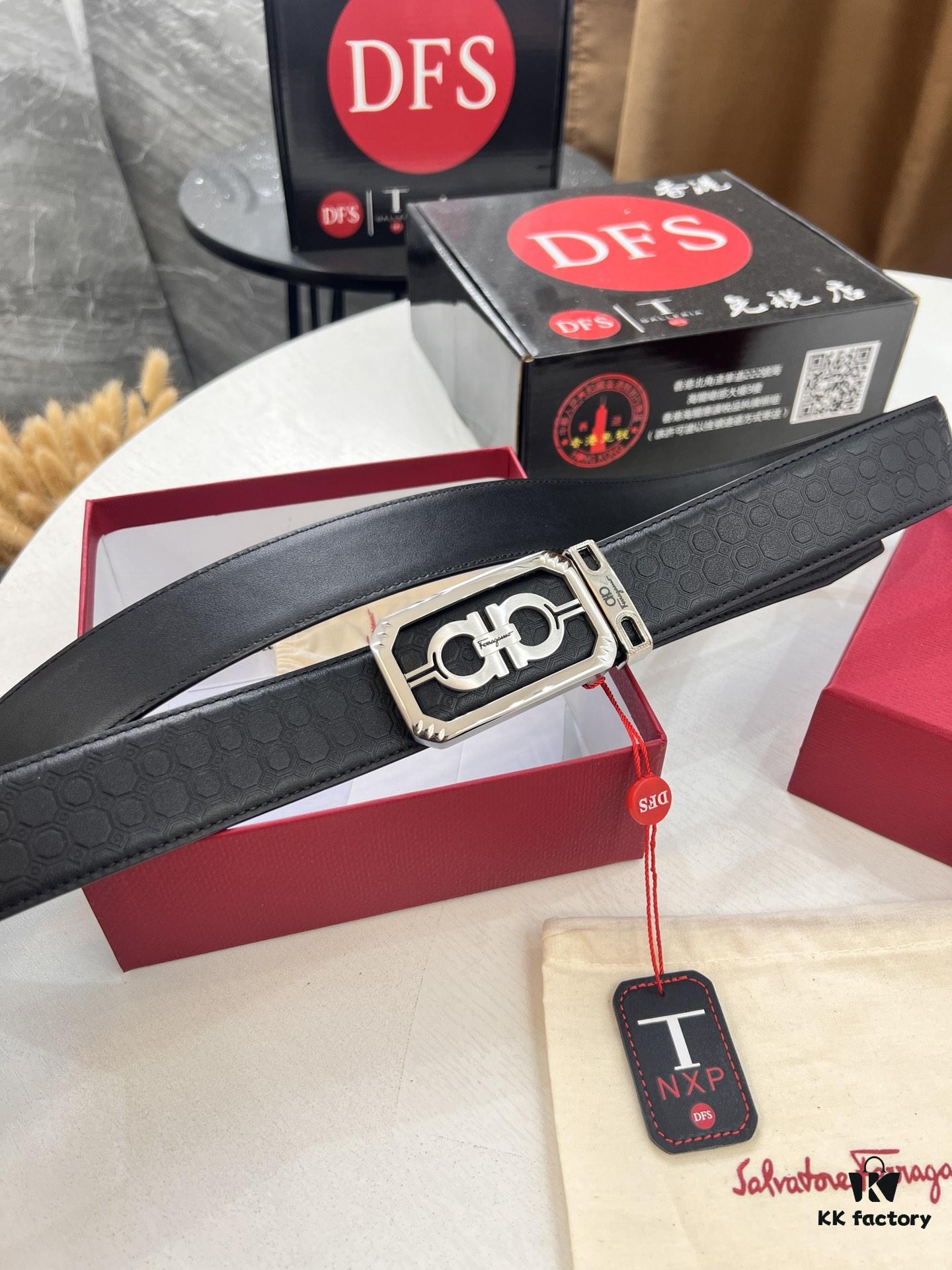 Top-Tier Belt, Hong Kong Duty-Free T Gift Box, Anti-Counterfeit QR Code Authentication, Hong Kong SAR Address, New 8-Shaped Authentic Hardware, Precision Craftsmanship, Genuine Molded Logo with Steel Stamped Tail Clip, New Hot Product 🔥 Ferragamo