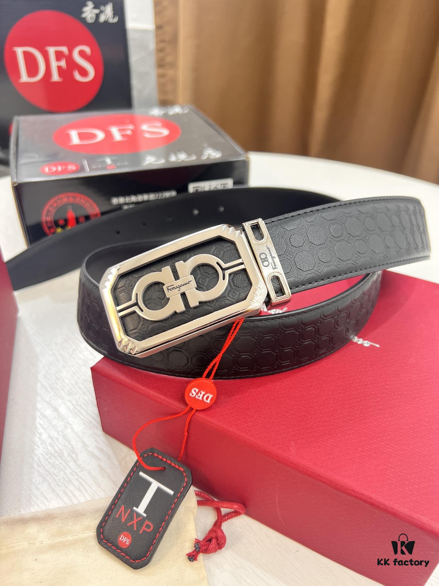 Top-Tier Belt, Hong Kong Duty-Free T Gift Box, Anti-Counterfeit QR Code Authentication, Hong Kong SAR Address, New 8-Shaped Authentic Hardware, Precision Craftsmanship, Genuine Molded Logo with Steel Stamped Tail Clip, New Hot Product 🔥 Ferragamo