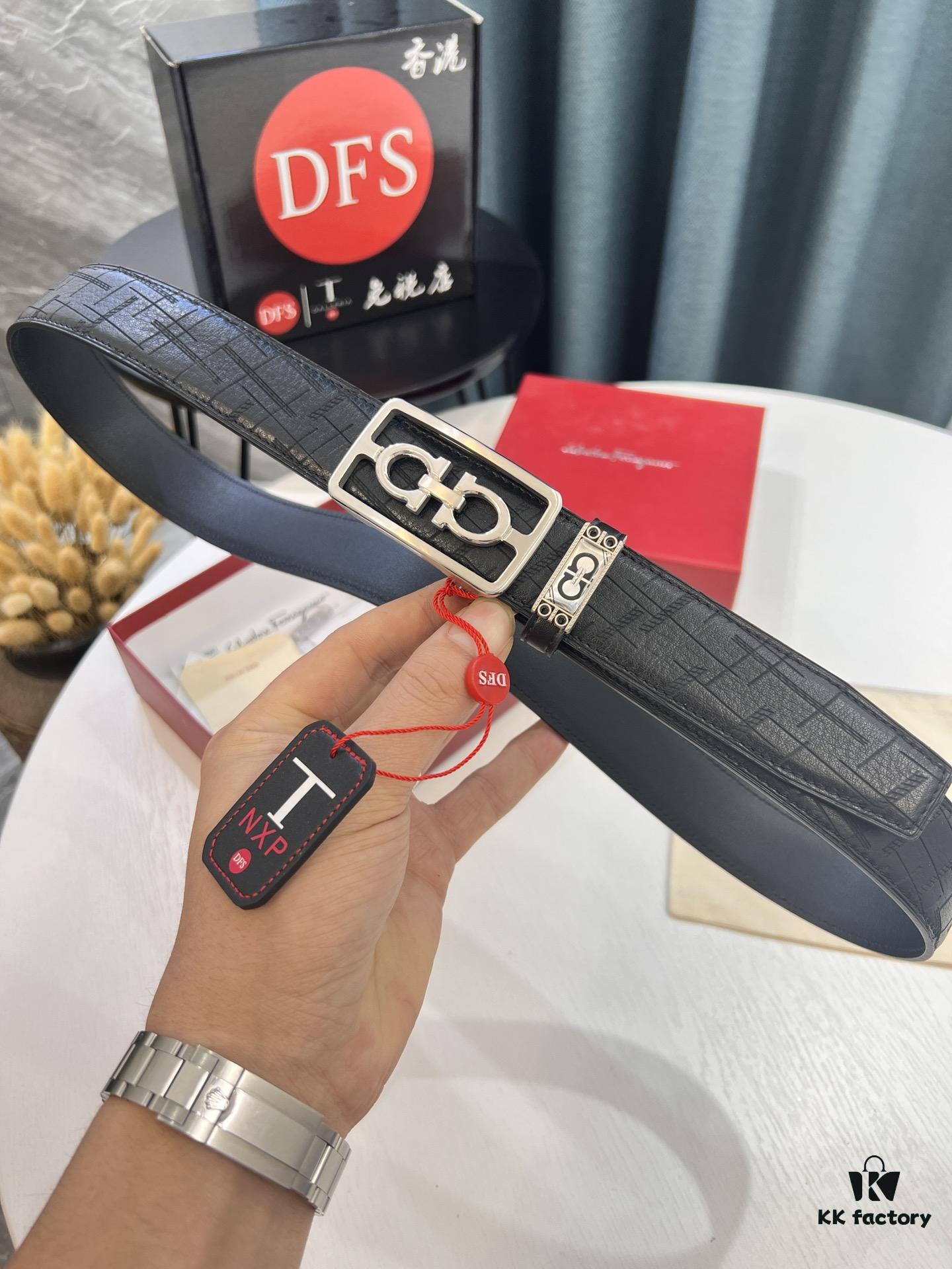 Top-Tier Original Belt: Hong Kong Duty-Free T Gift Box (NXP Hangtag with Verifiable Official Website Authentication, Genuine Anti-Counterfeit Chip)