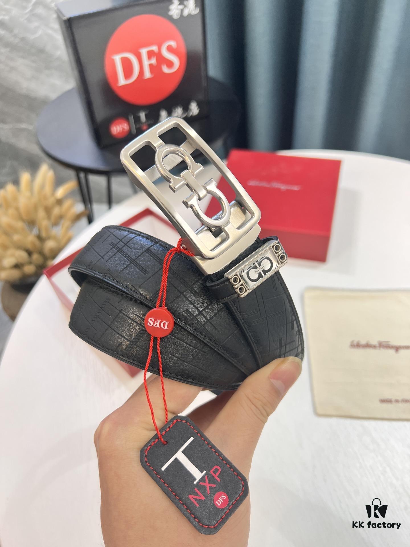 Top-Tier Original Belt: Hong Kong Duty-Free T Gift Box (NXP Hangtag with Verifiable Official Website Authentication, Genuine Anti-Counterfeit Chip)