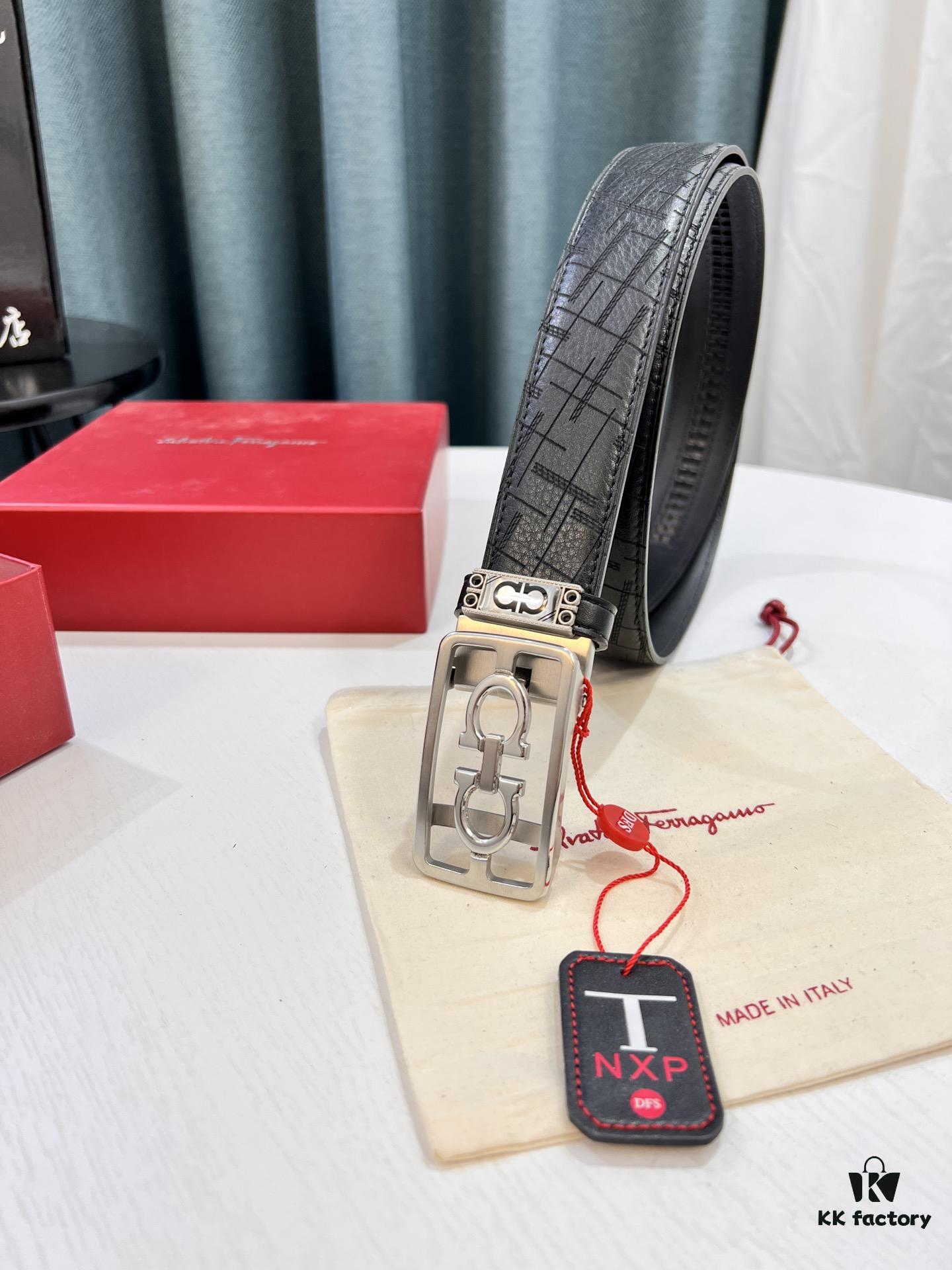 Top-Tier Original Belt: Hong Kong Duty-Free T Gift Box (NXP Hangtag with Verifiable Official Website Authentication, Genuine Anti-Counterfeit Chip)