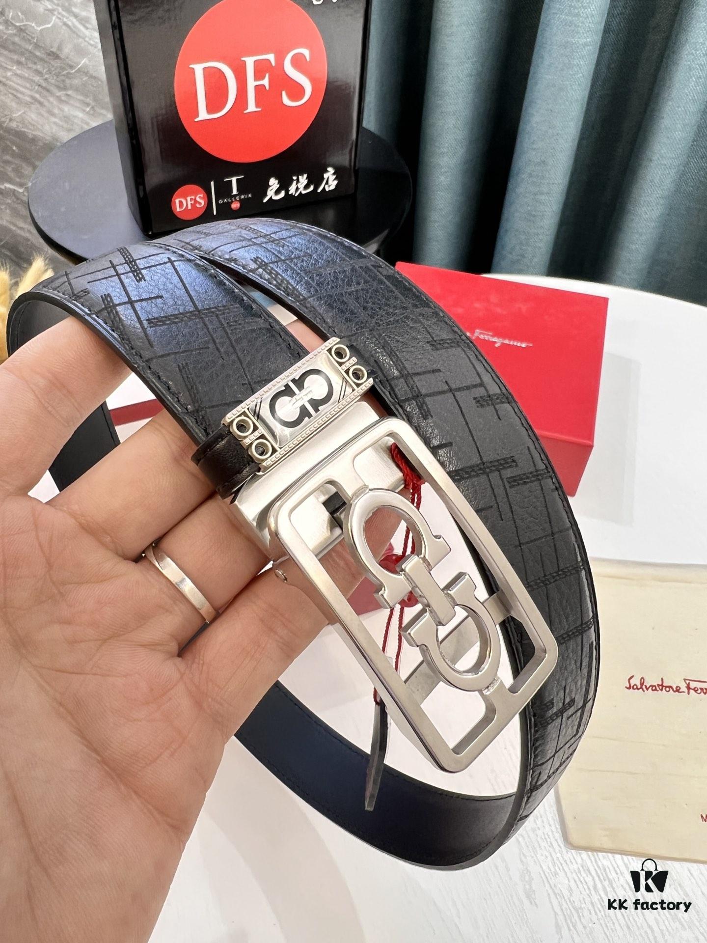 Top-Tier Original Belt: Hong Kong Duty-Free T Gift Box (NXP Hangtag with Verifiable Official Website Authentication, Genuine Anti-Counterfeit Chip)