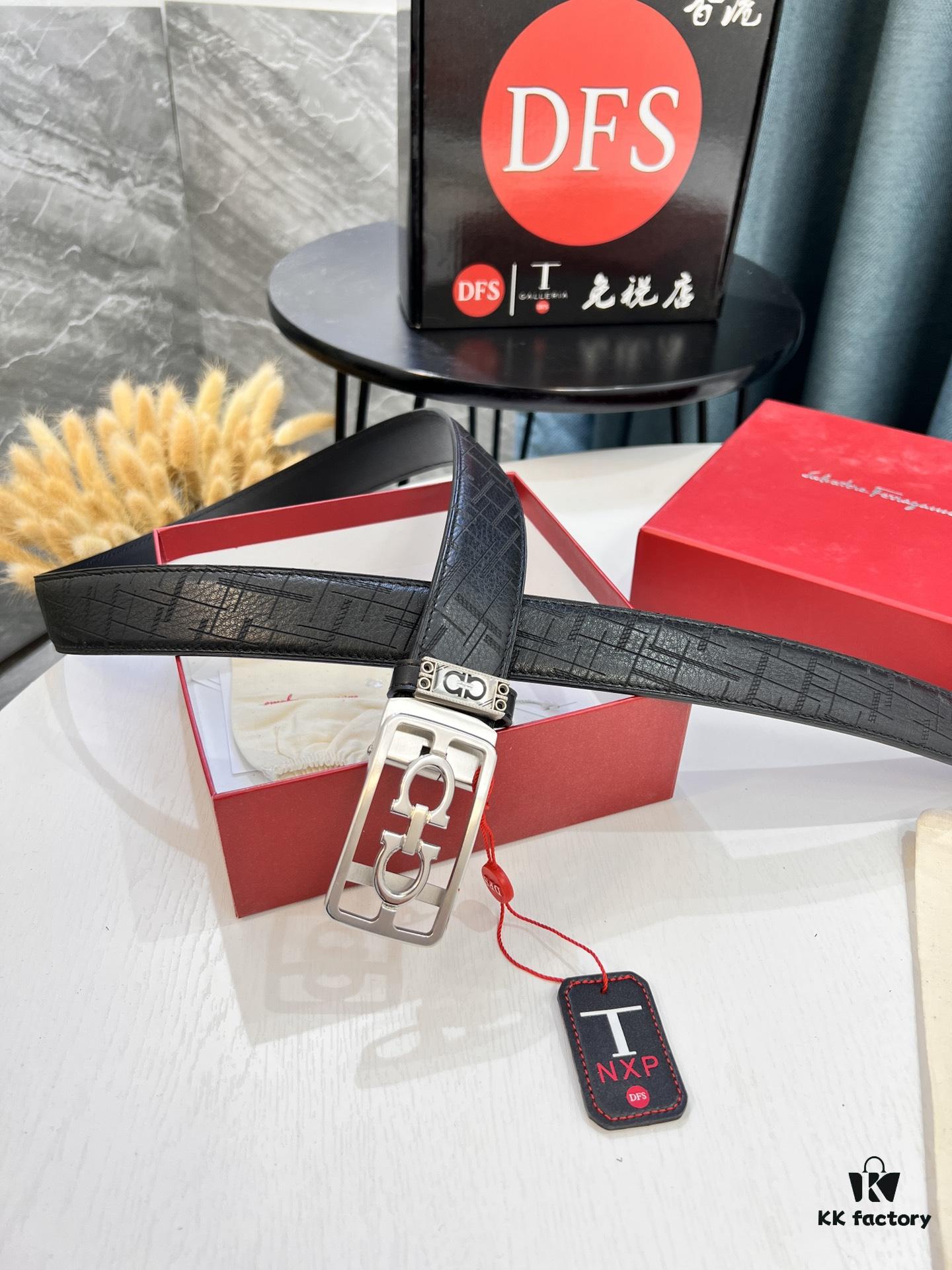 Top-Tier Original Belt: Hong Kong Duty-Free T Gift Box (NXP Hangtag with Verifiable Official Website Authentication, Genuine Anti-Counterfeit Chip)
