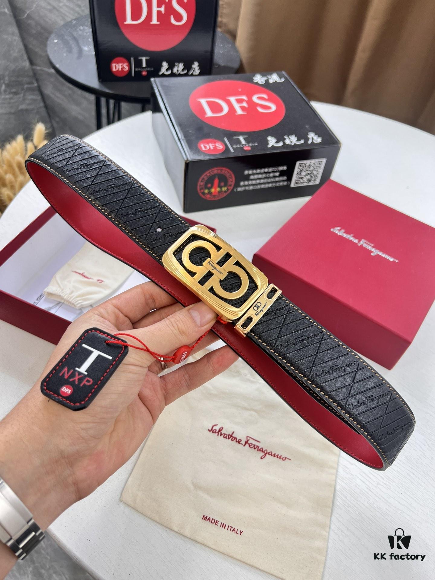 Top-tier Belt, Hong Kong Duty-Free T Gift Box, Anti-Counterfeit QR Code Authentication, Hong Kong SAR Address, New 8-Shaped Original Hardware, Precision Polished, Genuine Mold Logo with Steel Stamp, New Hot Product Ferragamo