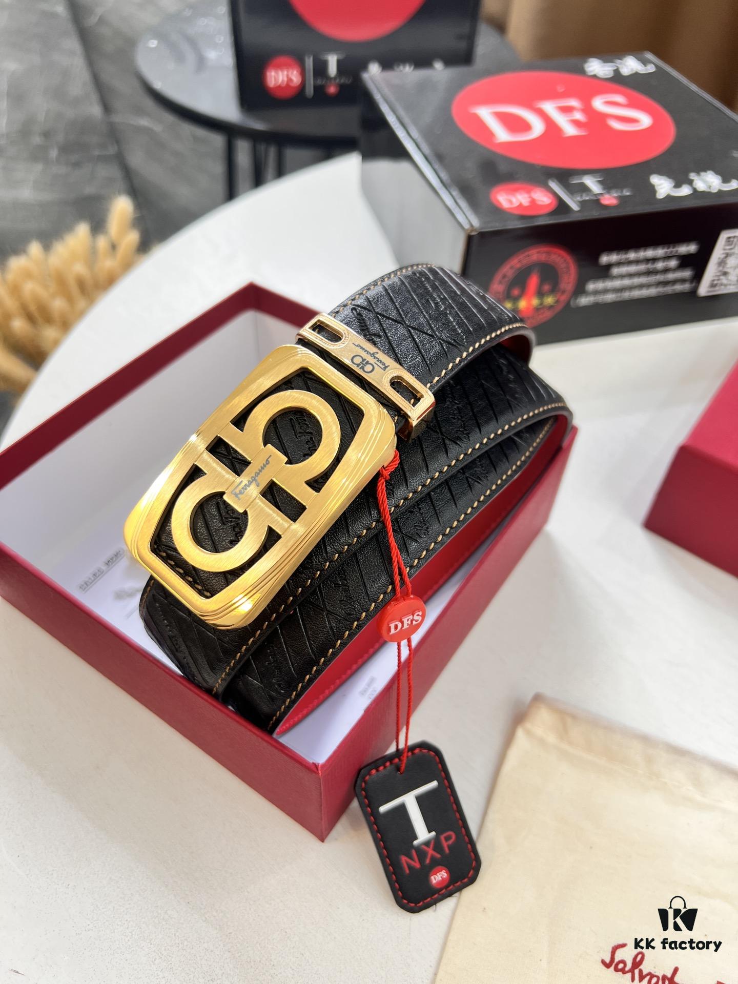 Top-tier Belt, Hong Kong Duty-Free T Gift Box, Anti-Counterfeit QR Code Authentication, Hong Kong SAR Address, New 8-Shaped Original Hardware, Precision Polished, Genuine Mold Logo with Steel Stamp, New Hot Product Ferragamo