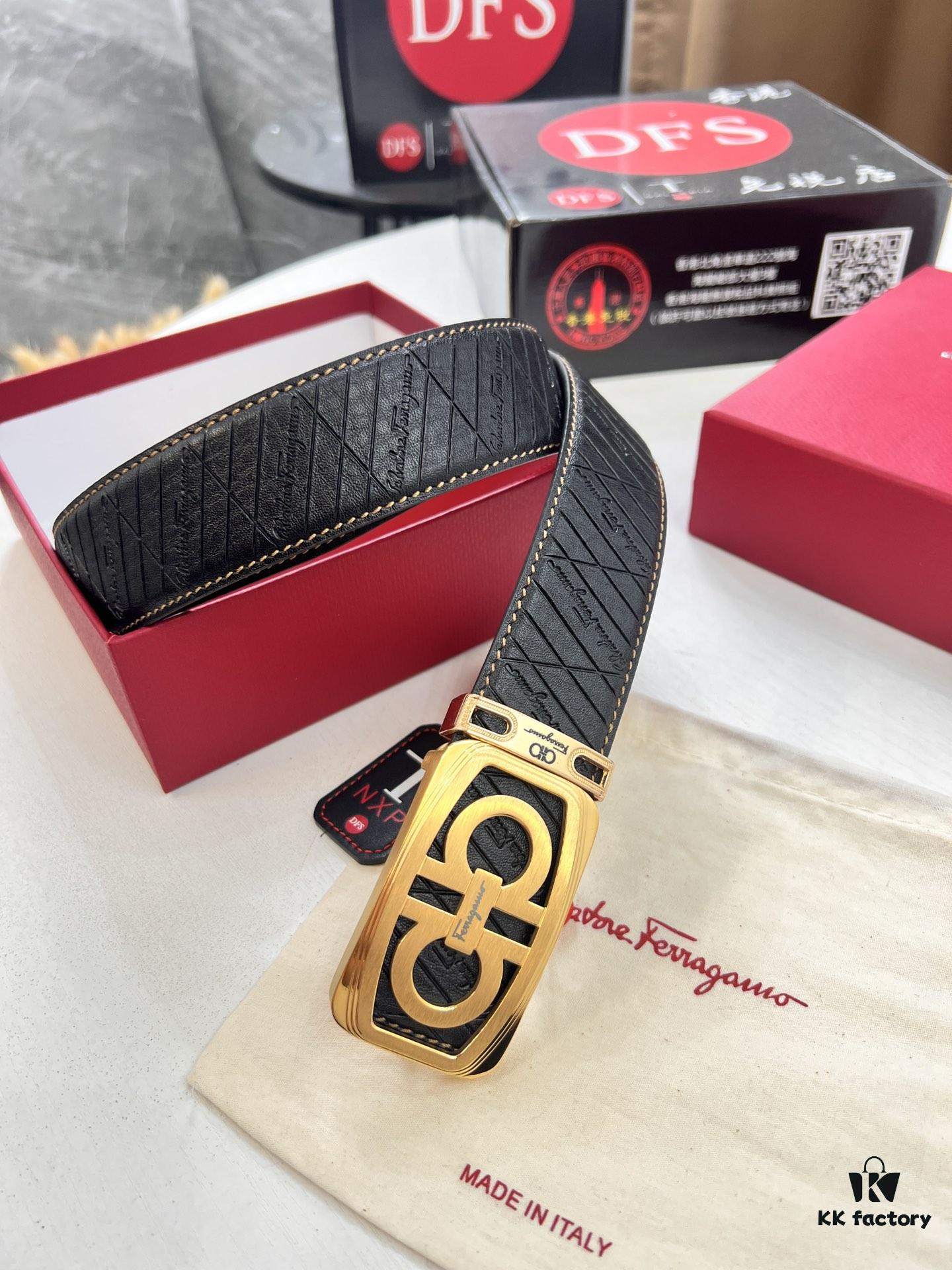 Top-tier Belt, Hong Kong Duty-Free T Gift Box, Anti-Counterfeit QR Code Authentication, Hong Kong SAR Address, New 8-Shaped Original Hardware, Precision Polished, Genuine Mold Logo with Steel Stamp, New Hot Product Ferragamo