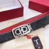 Top-tier Salvatore Ferragamo Belt, Authentic Hong Kong Duty-Free T Gift Box, 8-Shaped Genuine Hardware, Full-Grain Embossed Cowhide Leather, German-Made Craftsmanship
