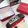 Top-tier Salvatore Ferragamo Belt, Authentic Hong Kong Duty-Free T Gift Box, 8-Shaped Genuine Hardware, Full-Grain Embossed Cowhide Leather, German-Made Craftsmanship