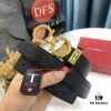 Top-Tier Salvatore Ferragamo Belt, Hong Kong Duty-Free Gift Box, Authenticity QR Code Verified, New 8-Shaped Genuine Hardware, Full-Grain Imported Seal-Textured Calfskin, Dual-Sided Wearable, 3.5cm Width, NXP Chip, Adjustable Length