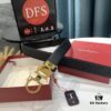 Top-Tier Salvatore Ferragamo Belt, Hong Kong Duty-Free Gift Box, Authenticity QR Code Verified, New 8-Shaped Genuine Hardware, Full-Grain Imported Seal-Textured Calfskin, Dual-Sided Wearable, 3.5cm Width, NXP Chip, Adjustable Length