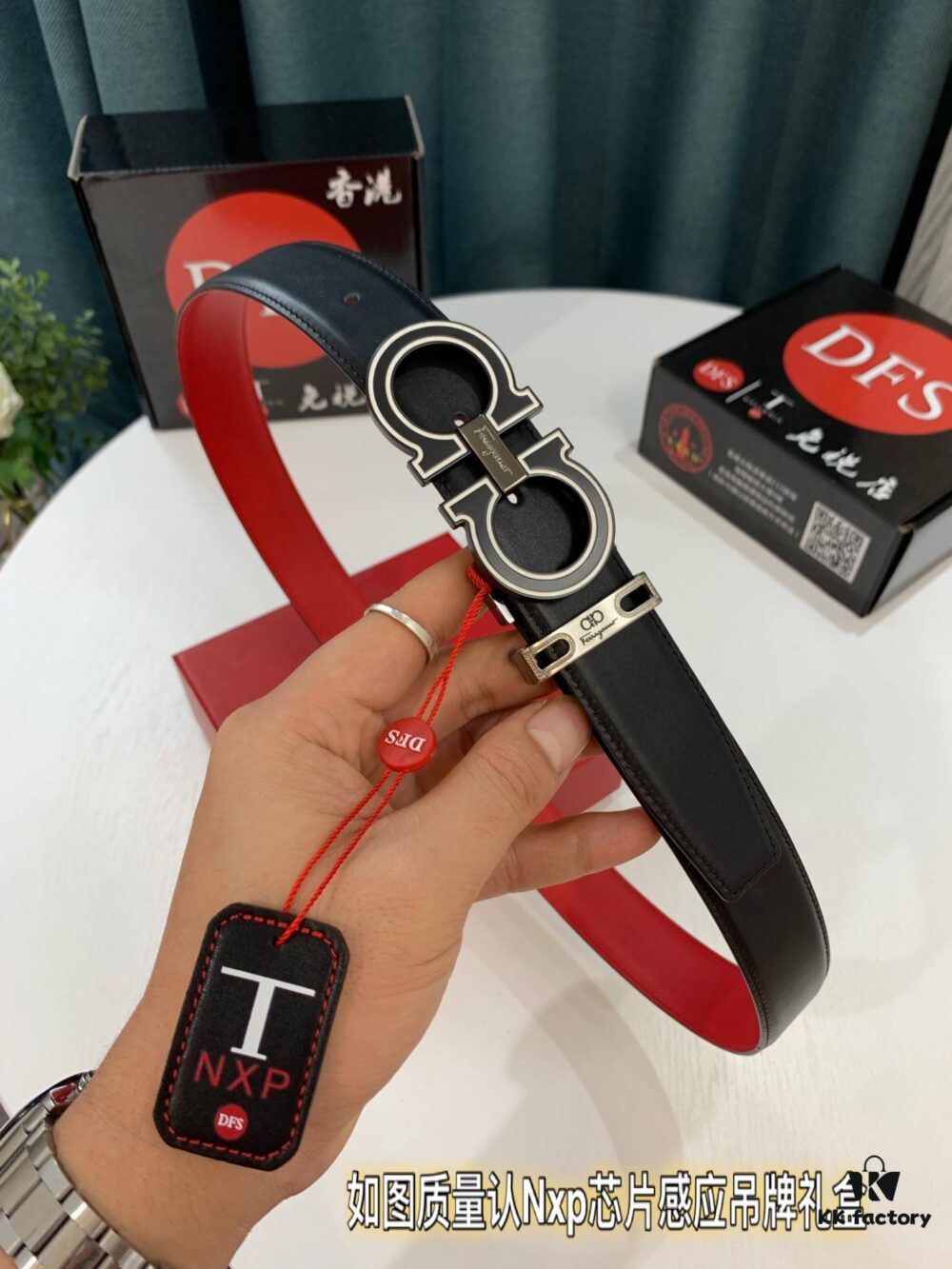 Hong Kong Tax-Free T Gift Box 🎁 (NXP RFID Tag Authenticatable on Official Website, Genuine Anti-Counterfeit Chip) | Salvatore Ferragamo Style | New 8-Shaped Buckle Stainless Steel Hardware | Double-Sided Wear | French Imported Smooth Calfskin Leather | Fashion Runway Design | Duty-Free Premium Replica Level | Latest NXP RFID Chip | 3.5cm Width