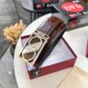 Top-tier Salvatore Ferragamo Belt, Authentic Hong Kong Duty-Free Gift Box, 8-Shaped Genuine Hardware, Full-Grain Crocodile-Texture Calfskin Leather