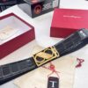 Top-tier Salvatore Ferragamo Men's Crocodile Pattern Genuine Leather Belt, Hong Kong Duty-Free Gift Box, Original 8-Shaped Hardware, German Manufactured, NFC Chip Enabled
