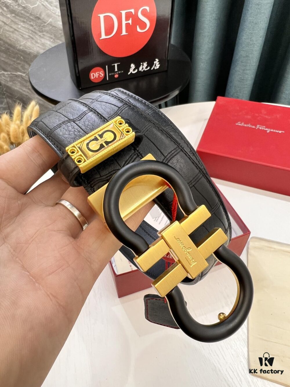 Ferragamo Belt, Hong Kong Duty-Free Gift Box (NXP Tag with Authenticity Chip Recognizable on Official Website)